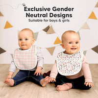 Baby Wearing Soft Cotton Bib, Ideal for Drooling and Teething, 0-24 Months