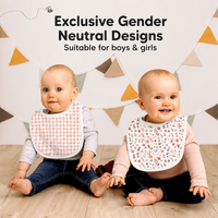 Baby Wearing Soft Cotton Bib, Ideal for Drooling and Teething, 0-24 Months