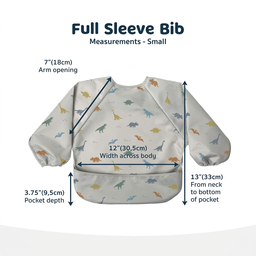 Baby Wearing Long Sleeve Waterproof Bib, Protecting Clothes from Food and Messes