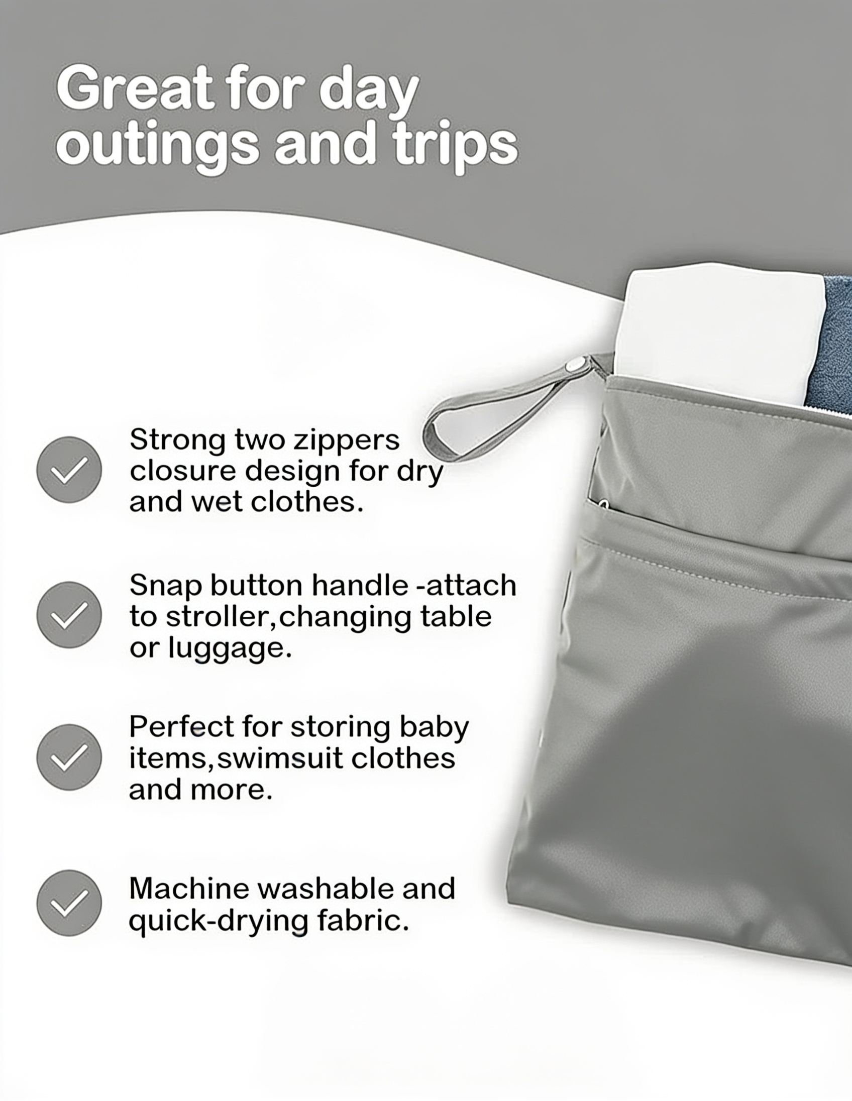 Stylish printed waterproof storage bag for baby essentials and daycare items