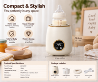 Baby bottle warmer displaying 45 degree temperature setting on digital screen