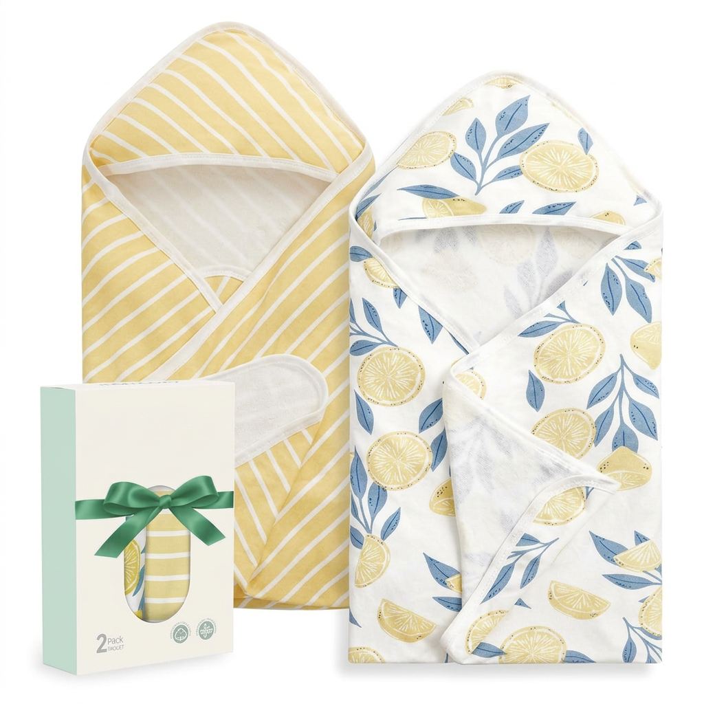 Ultra soft hooded baby towel with absorbent fabric for bath time