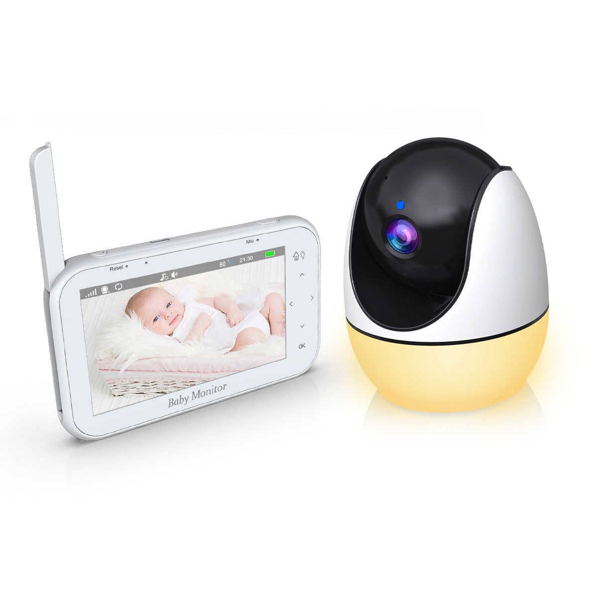 Baby monitor camera with dedicated color video screen for convenient infant monitoring