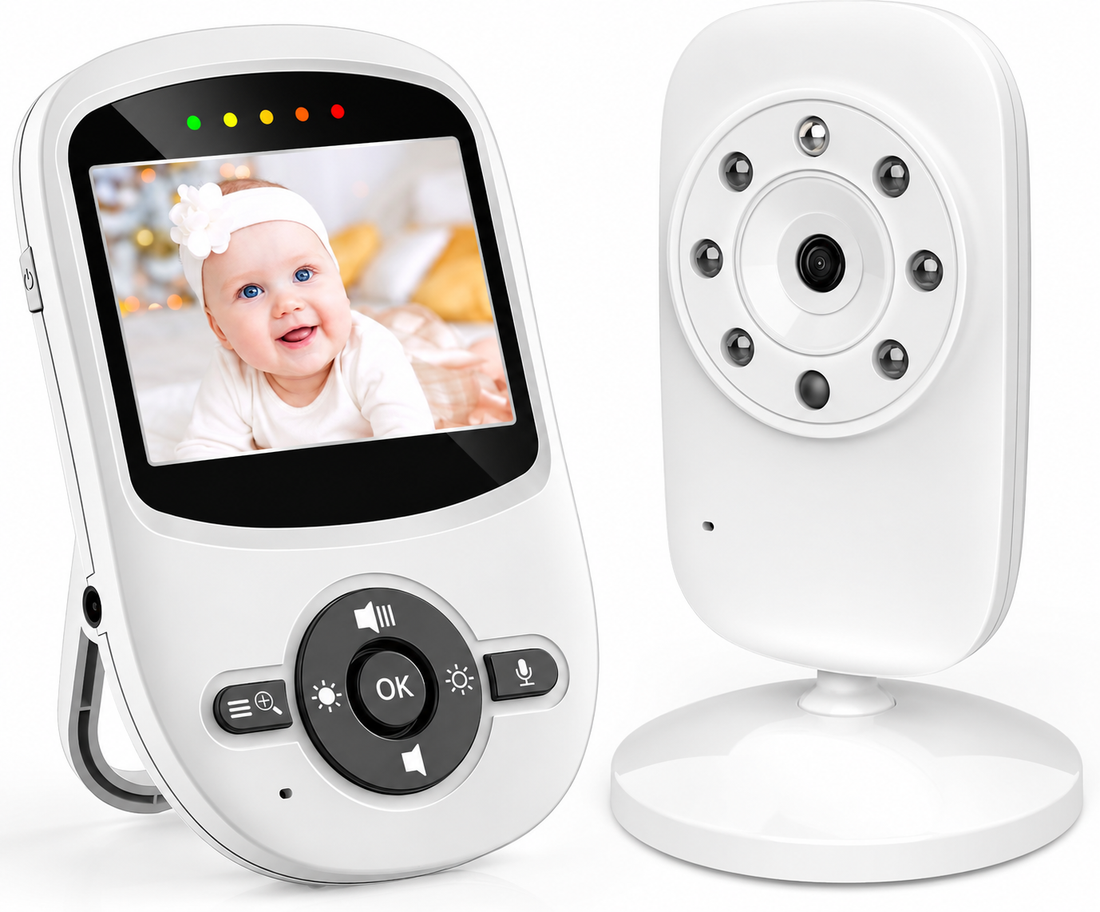 Baby monitor camera with dedicated video screen for convenient infant monitoring