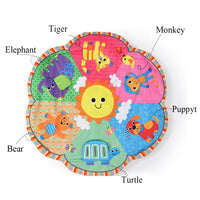 Baby sensory floor gym with colorful hanging animal toys