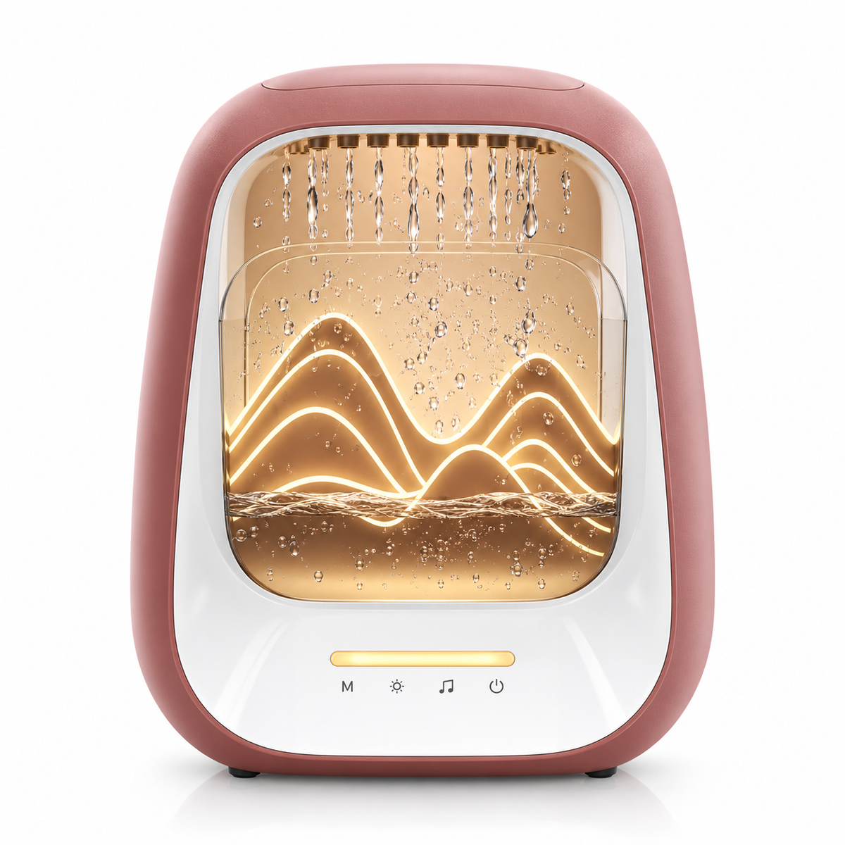 Baby sleep sound machine with transparent water chamber and soft nursery light