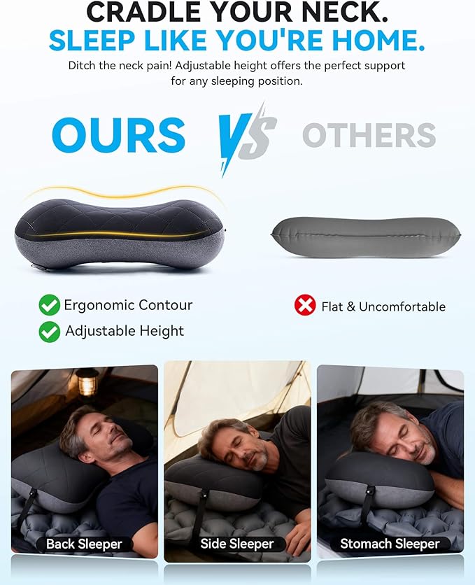 Compact backpacking pillow lightweight and easy to carry