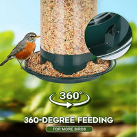 Backyard Metal Bird Feeder with 360 Degree Tray for Regular Feeding Use