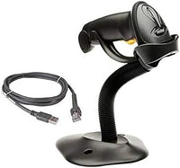 Barcode scanner with stand for hands free automatic scanning
