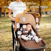 Bassinet And Crib Baby Toy With Black And White Design