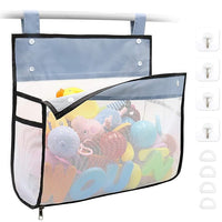 Bath toy organizer with multiple hanging options for bathroom and bathtub