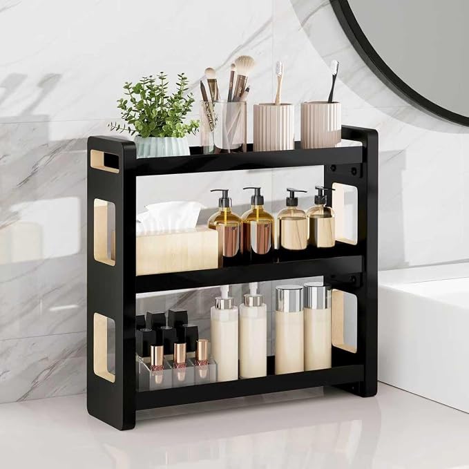 Bathroom countertop organizer for vanity and everyday essentials
