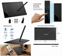 Battery-free stylus pen used on drawing tablet surface
