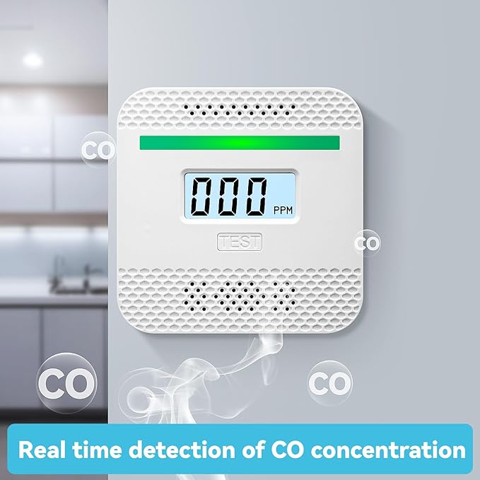 Battery powered CO detector for travel and home use