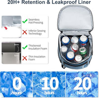 Beach travel cooler bag with carry handle and insulated design