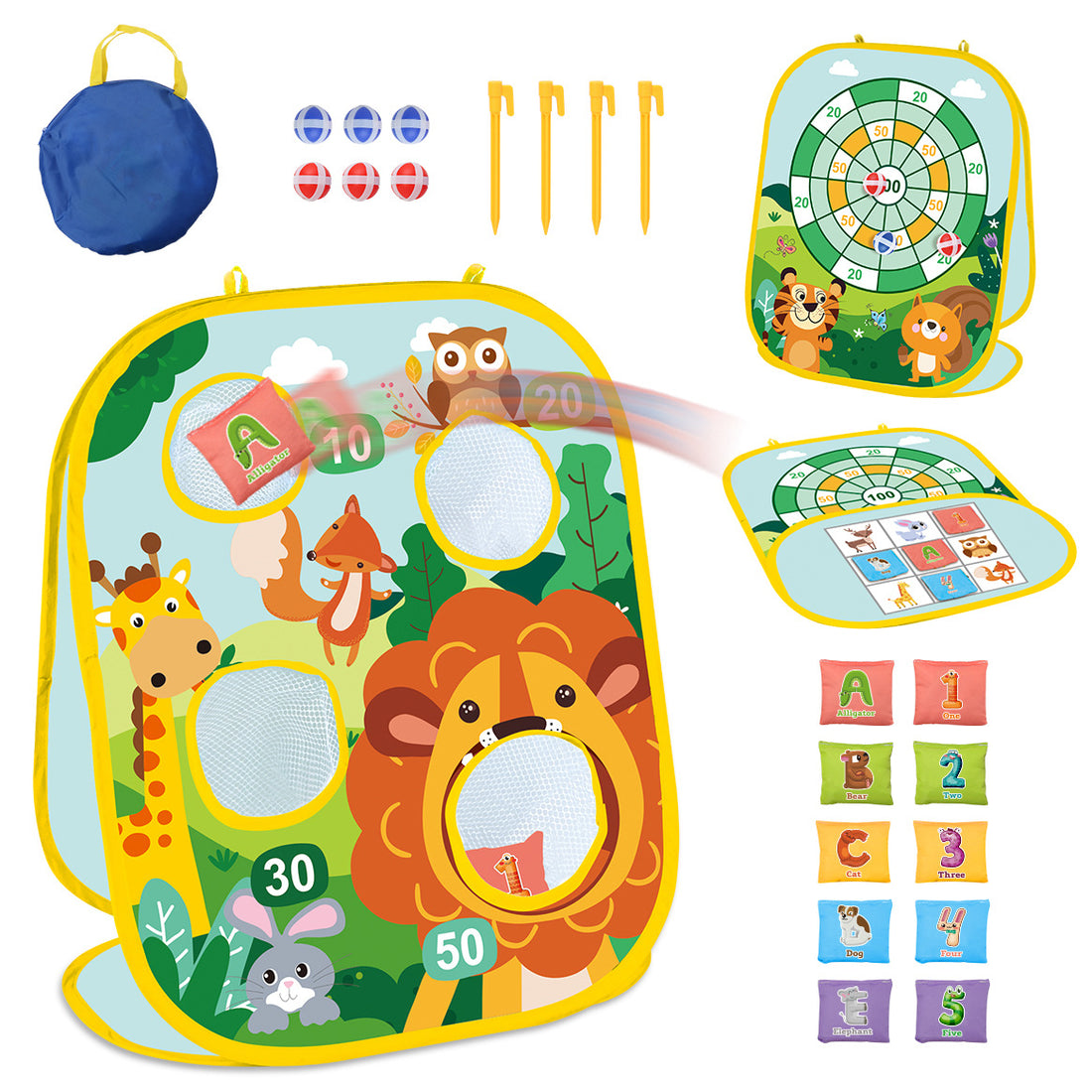 3 in 1 bean bag toss game for kids indoor outdoor