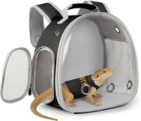 Bearded Dragon Carrier Backpack with Clear Bubble Window for Safe Travel