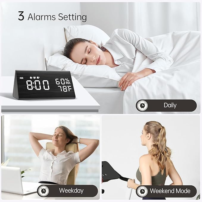 Bedside alarm clock with large numbers for easy time viewing