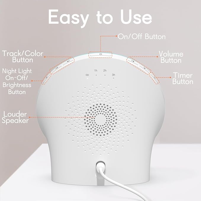 Bedside Sound Machine With Timer And Memory Function