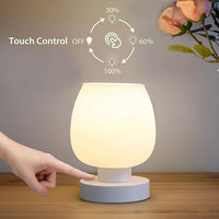 Bedside lamp providing soft warm light for nighttime relaxation