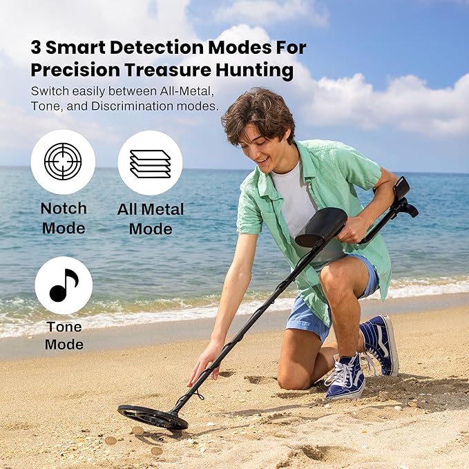 Easy to use metal detector for adults and kids beginners