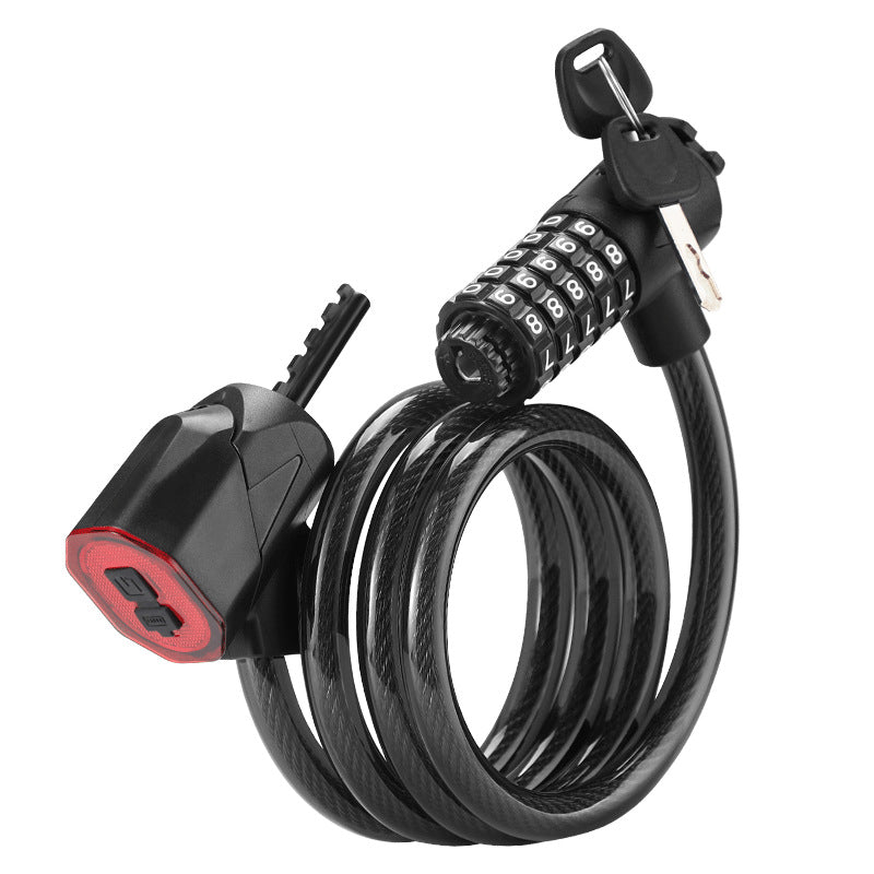 Bicycle combination lock with detachable tail light