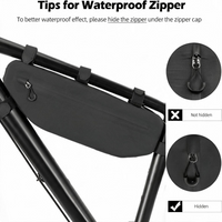Bicycle frame bag with secure zipper storage compartment