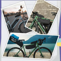 Bicycle frame bag with secure zipper closure and storage space