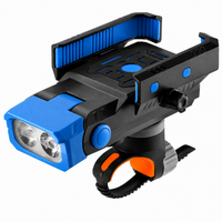 Bicycle headlight with horn and mobile phone holder