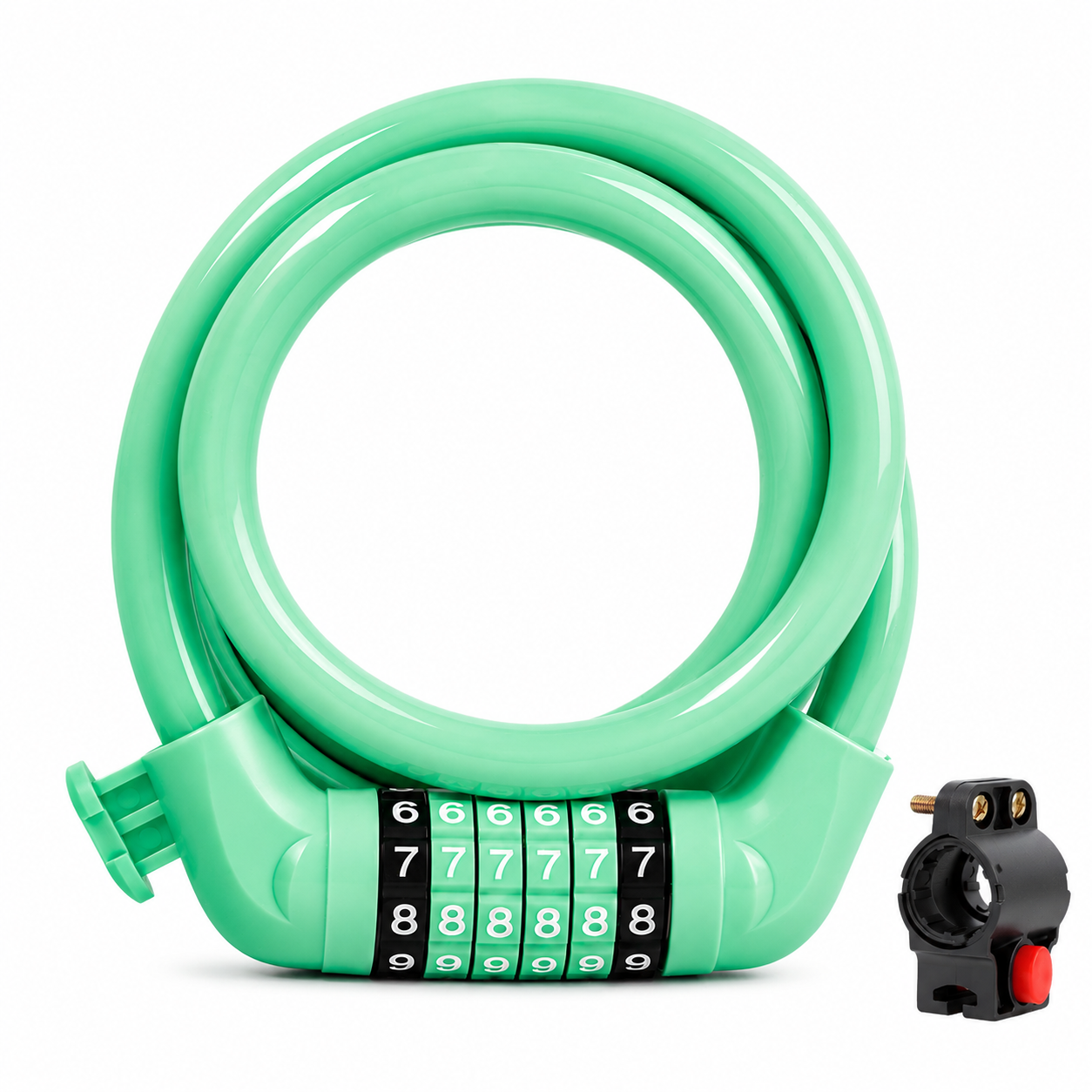 Bicycle number lock with six-digit combination mechanism