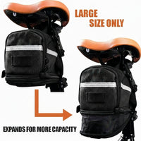 Bicycle seat bag with zipper compartment for accessories