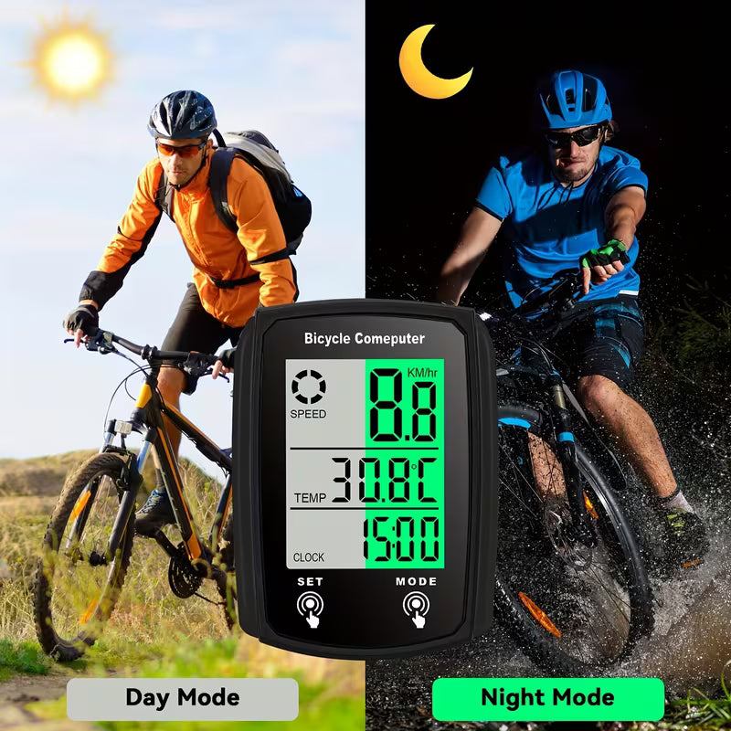 Bicycle Speedometer with Large Digital LCD Screen