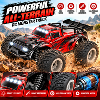 Big wheel remote control car with a monster truck-inspired vehicle body.
