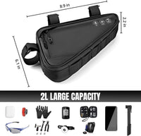 Bicycle storage bag with two side pockets for organized storage