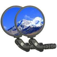 Bike Bar End Mirror with HD Glass Convex Lens for Safe Cycling