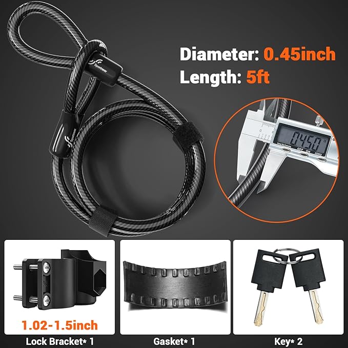 Bike lock with mounting bracket for easy transport on frame