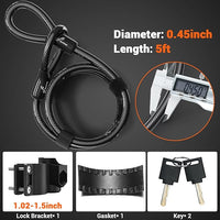 Bike lock with mounting bracket for easy transport on frame
