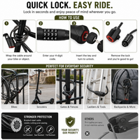 Bike lock with detachable rear tail light for cycling