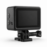 Outdoor action camera mounted on bike handlebar