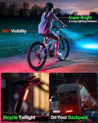 Bike tail light with flashing modes for rear visibility and safety