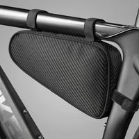 Bike triangle frame bag front view for carrying tools and accessories