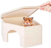 Birch Chamber Maze Hamster Hideout Wooden House for Small Pets