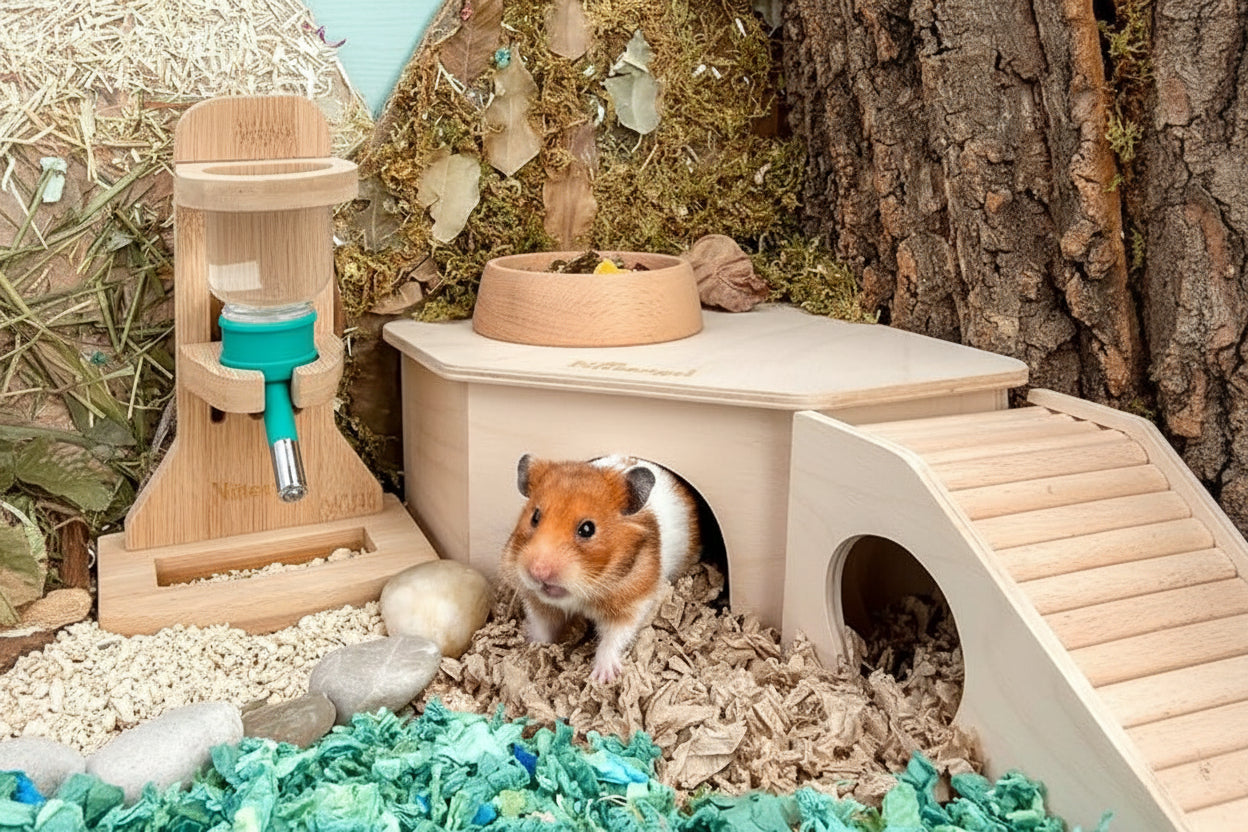 Birch Wood Small Animal House for Hamsters and Gerbils
