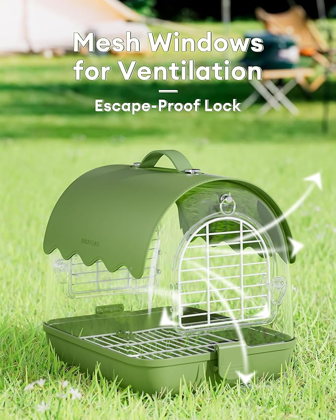 Portable bird backpack with removable cleaning tray