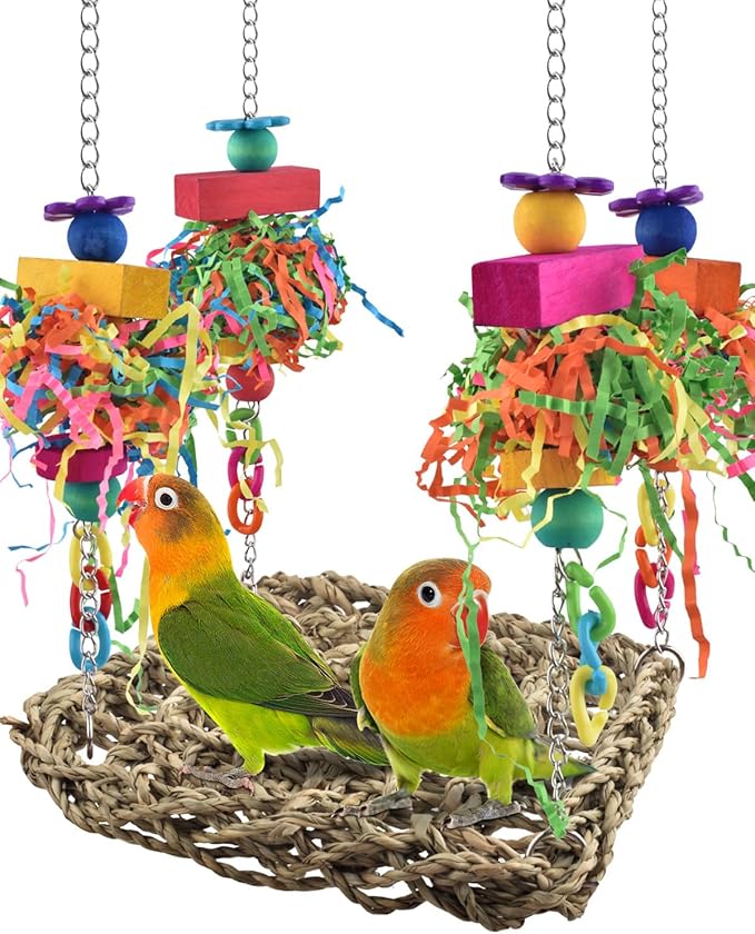 Bird Cage Grass Play Mat for Climbing, Swinging and Daily Enrichment