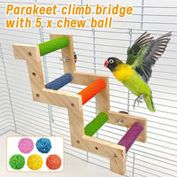 Bird Cage Ladder Accessory – Natural Wooden Climbing Bridge for Small Birds