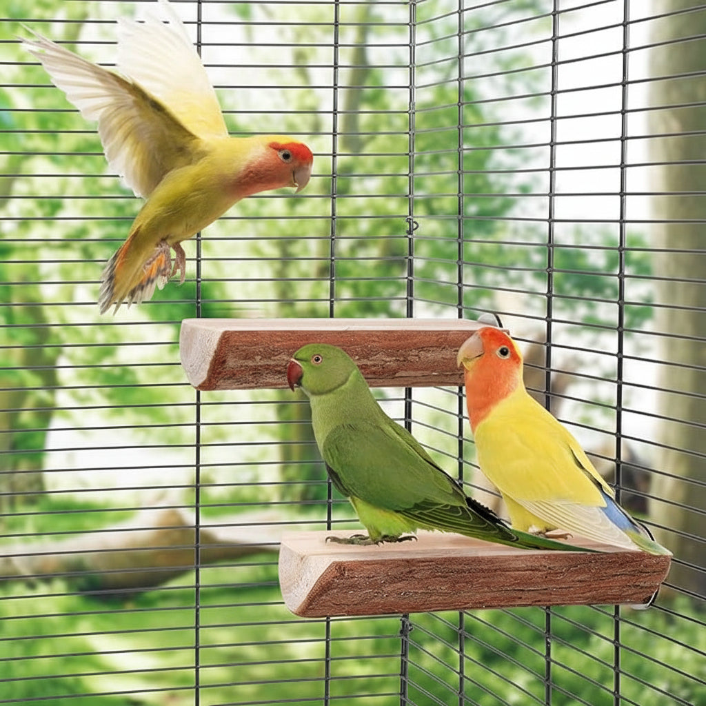 bird cage platform perch wooden resting stand for small birds