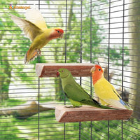 bird cage platform perch wooden resting stand for small birds
