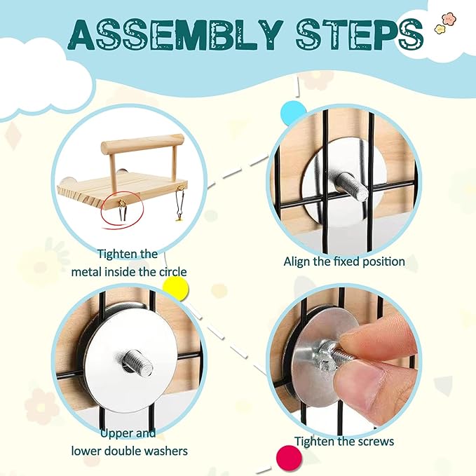 Bird Cage Play Gym Set Platform Swing Ladder and Climbing Toys