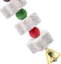 Stone-style hanging cage accessories with bell elements